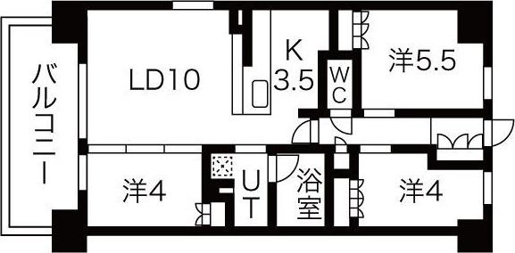 アーバンパーク淡路(3LDK/7階)の間取り写真
