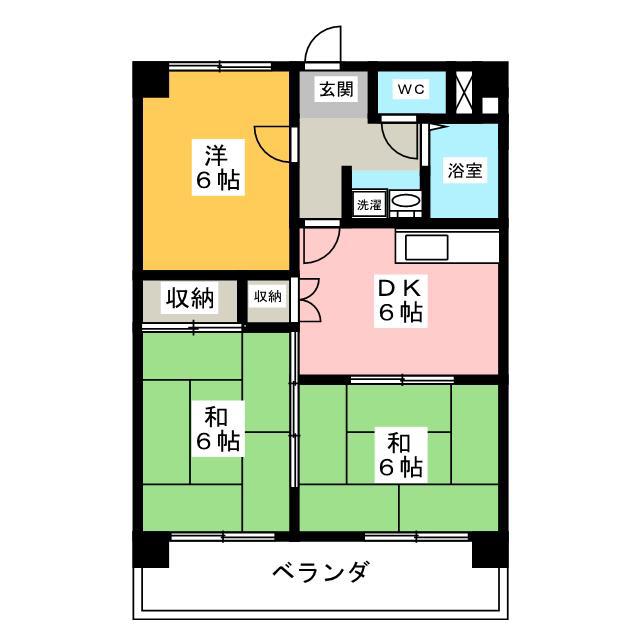 TNKマンション春日(3DK/4階)の間取り写真
