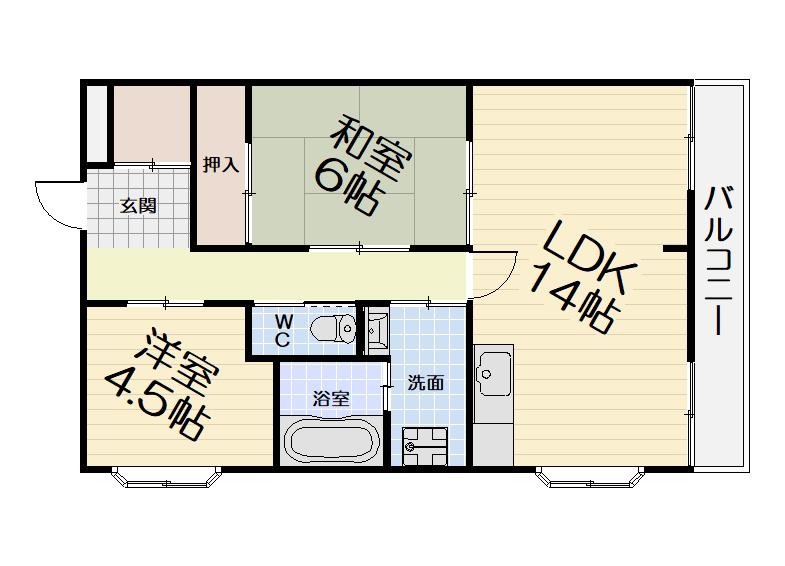 ロイヤルスクエアあむI(2LDK/3階)の間取り写真