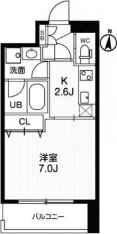 アーバンフラッツ西中島(1K/6階)の間取り写真