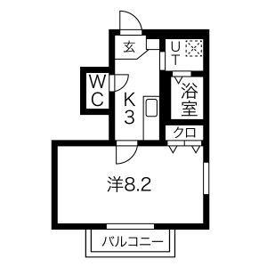 MAISON DE ESPOIR末広(1K/1階)の間取り写真