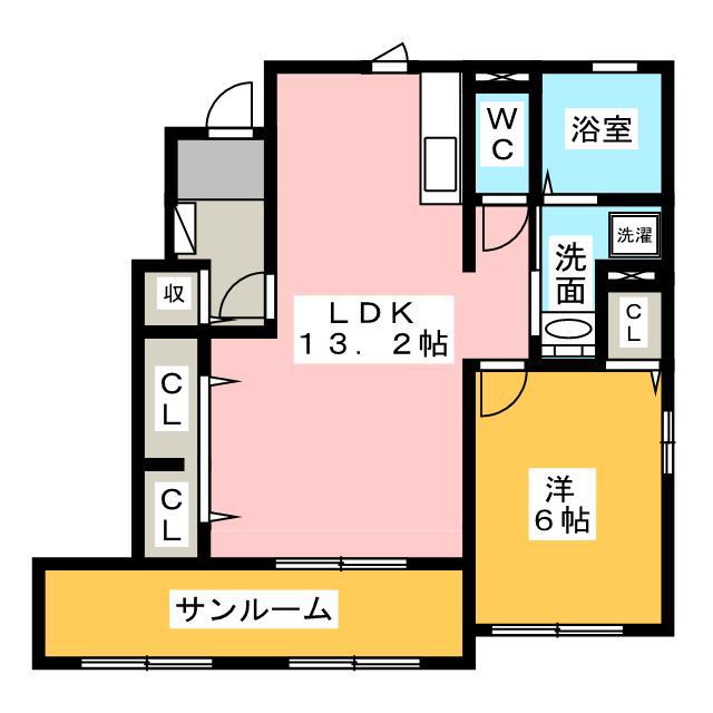エクセリッシュ A(1LDK/1階)の間取り写真