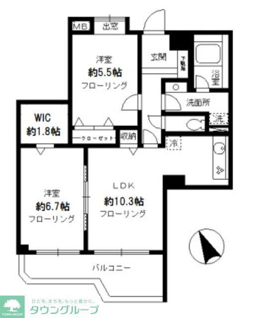 ガーデンフォート目黒(2LDK/3階)の間取り写真