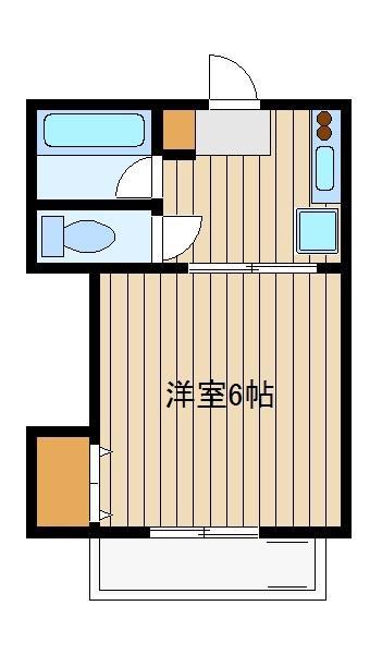フラット35C(1K/2階)の間取り写真