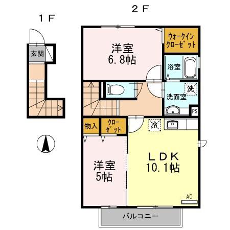 レガーロST(2LDK/2階)の間取り写真