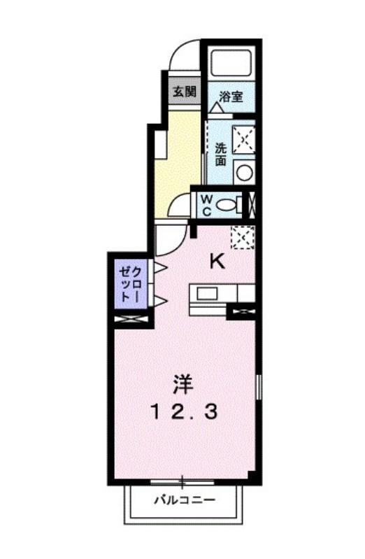 JR久大本線 久留米高校前駅 徒歩17分 2階建 築25年(1K/1階)の間取り写真