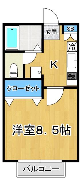 コーポ青葉(1K/2階)の間取り写真
