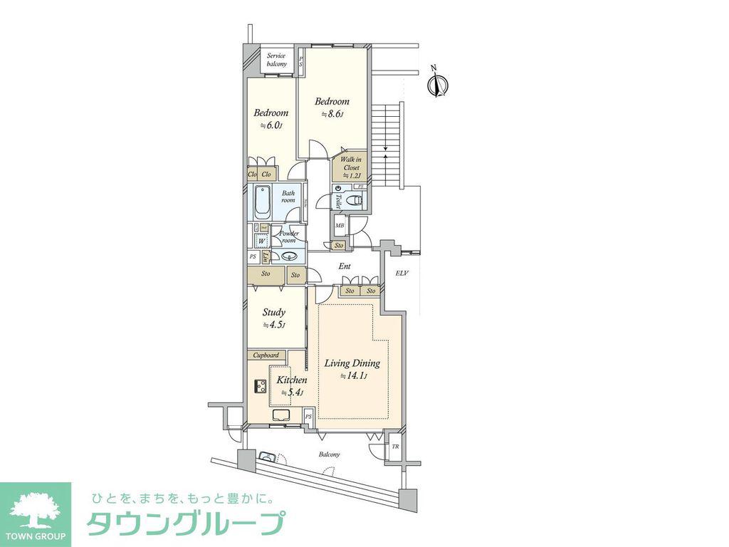 パークハウス東山(3LDK/6階)の間取り写真