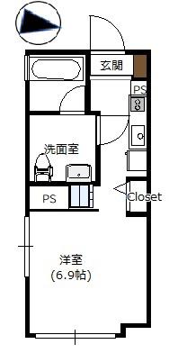 FARE桜新町V(ワンルーム/1階)の間取り写真