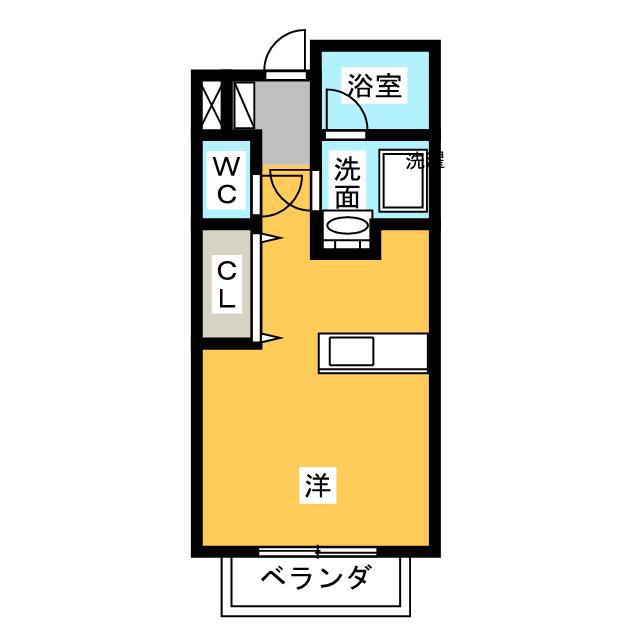 ハイツアヴァンティ(ワンルーム/1階)の間取り写真