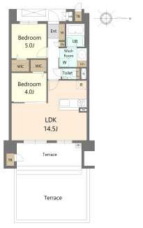 S-RESIDENCE愛宕サウス(2LDK/6階)の間取り写真
