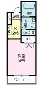 レグレスY(1K/3階)の間取り写真