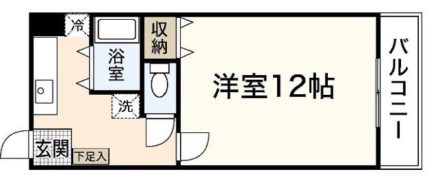 第二タウン皆賀(1K/4階)の間取り写真