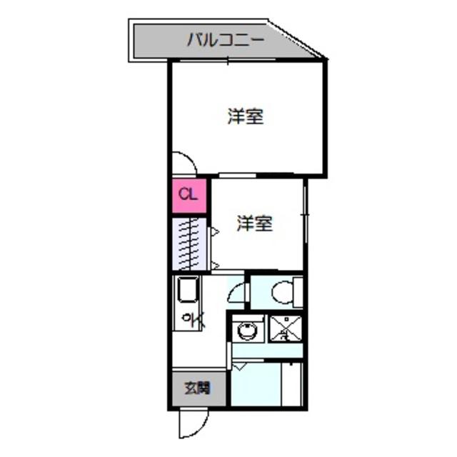 メッザーノオオハシ(2K/3階)の間取り写真