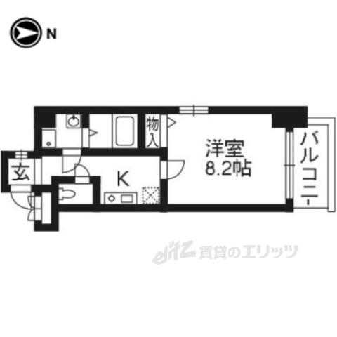 ビレイユ眞英烏丸五条(1K/8階)の間取り写真