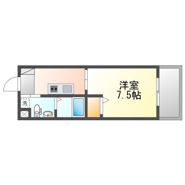 ポルトモード(1K/3階)の間取り写真