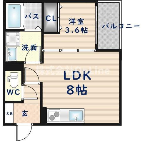 D PORTA GIRASOLE(1LDK/2階)の間取り写真