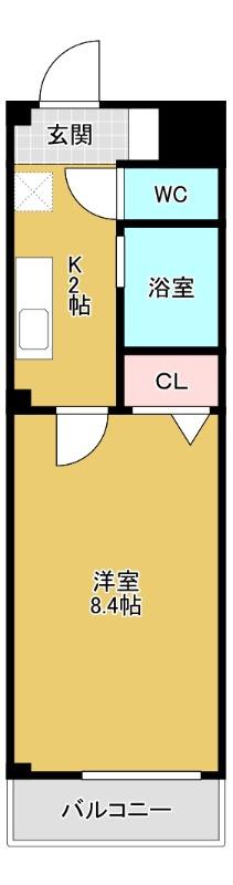 レジデンス司III(1K/2階)の間取り写真