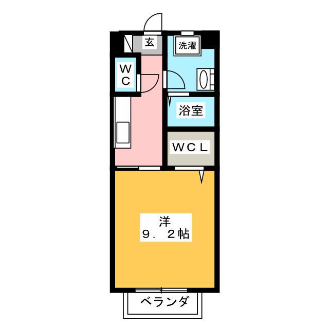 ウィンズ御門A(1K/1階)の間取り写真