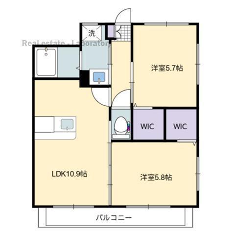恒久南Tマンション(2LDK/1階)の間取り写真