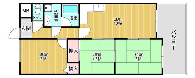 グランドメゾン南別府(3LDK/4階)の間取り写真