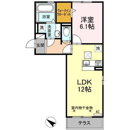 センブラーダ・モンタナ(1LDK/1階)の間取り写真