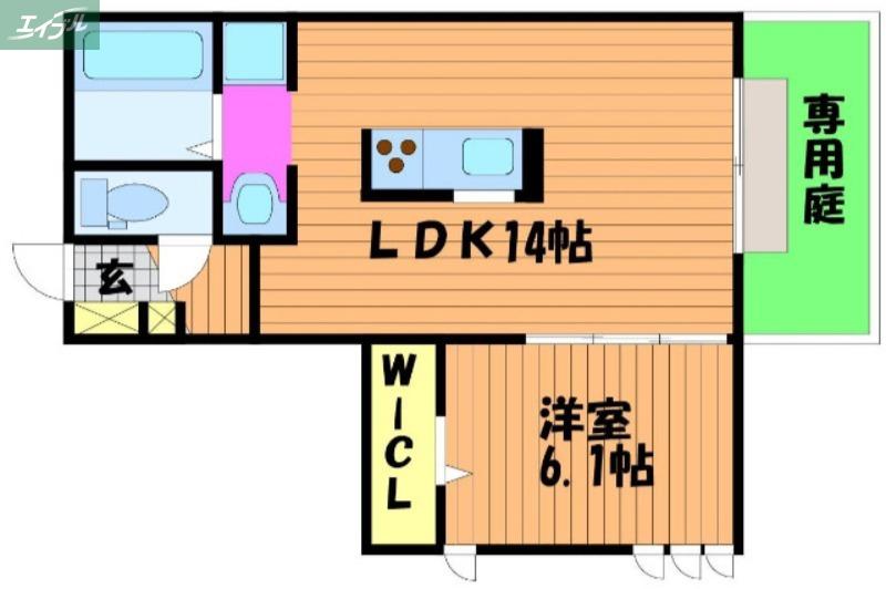 エトワール(1LDK/1階)の間取り写真
