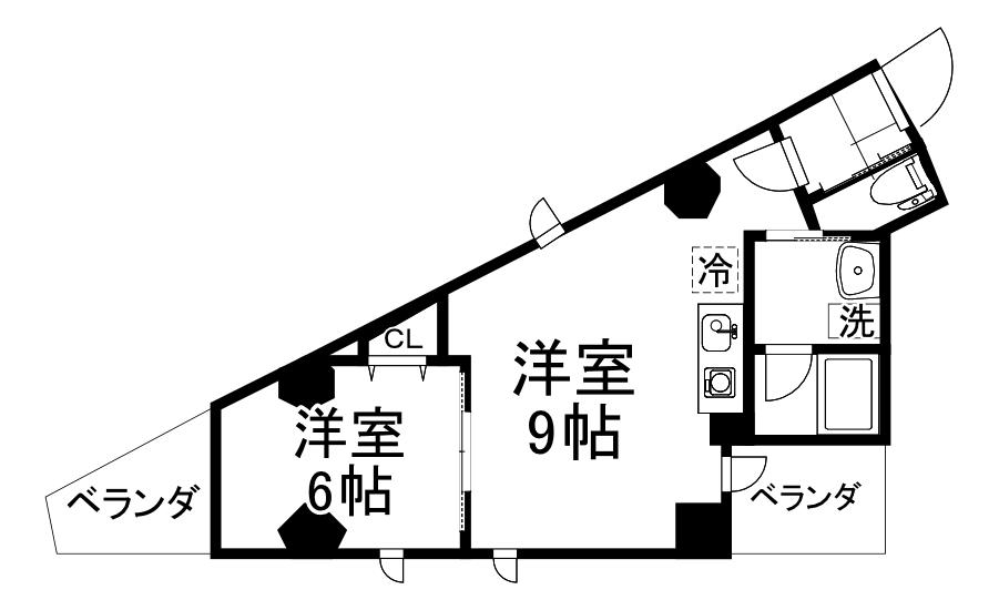 クレセントコート(1LDK/5階)の間取り写真