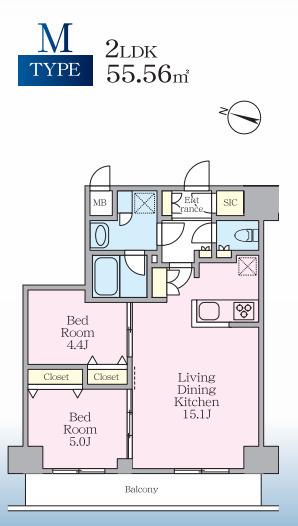 S-RESIDENCE板橋大山CLAIR(2LDK/6階)の間取り写真