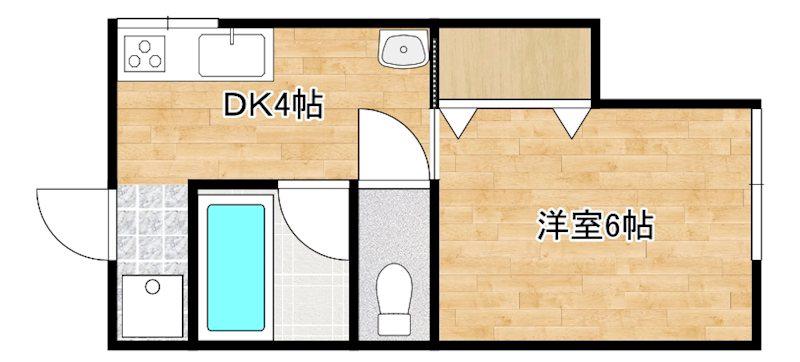 スプリングハイツ(1K/2階)の間取り写真