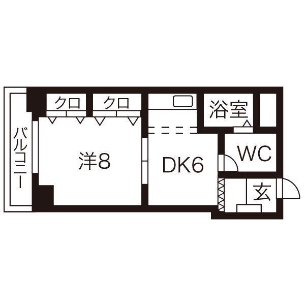 メゾン・25(1DK/1階)の間取り写真