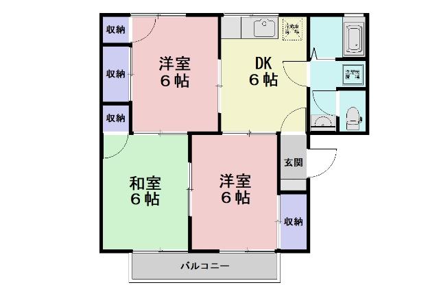 ハイム智成(3DK/1階)の間取り写真