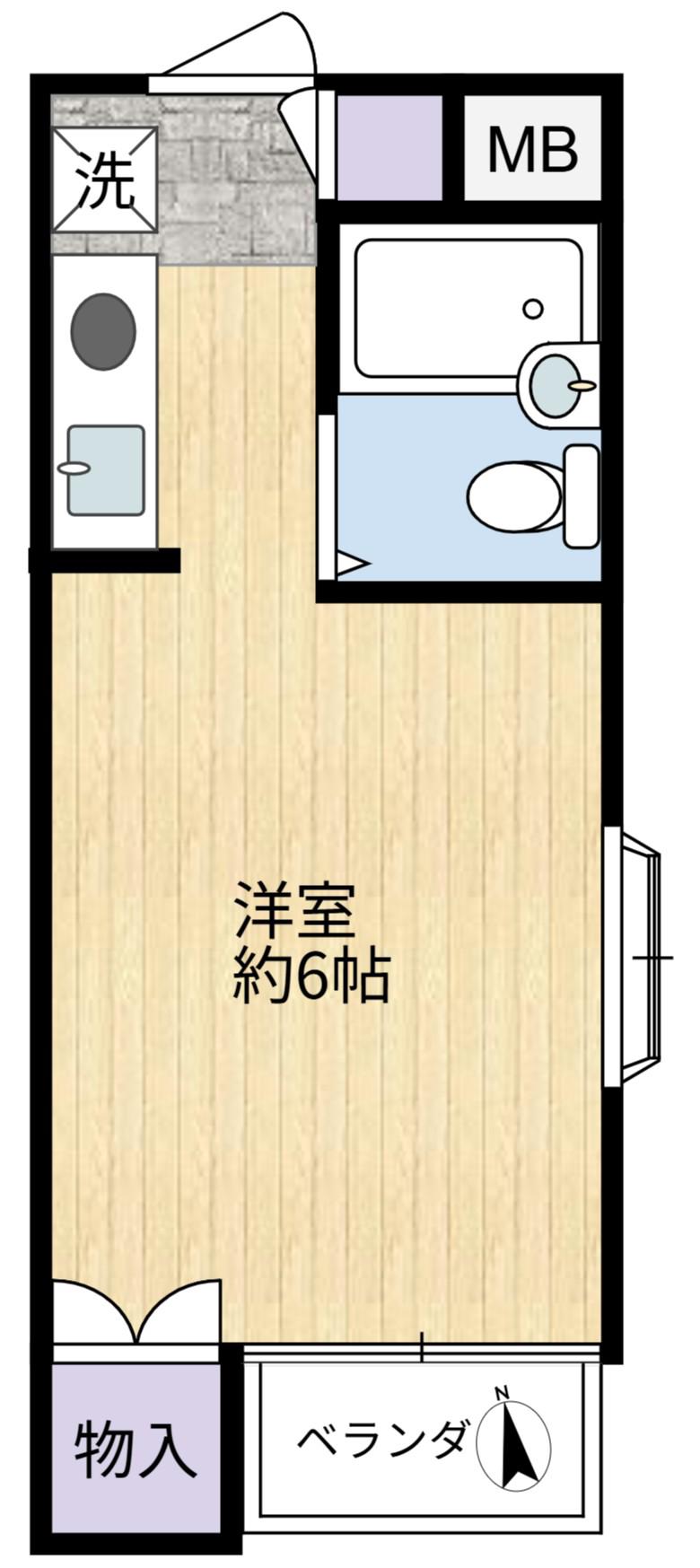 フロール芦田II(ワンルーム/1階)の間取り写真