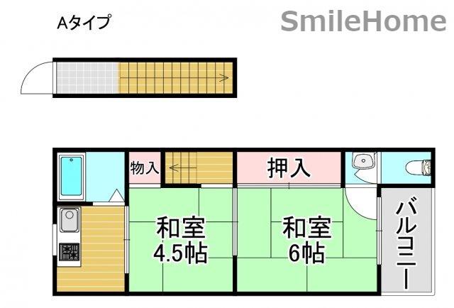 メゾネットみさき(2K/2階)の間取り写真