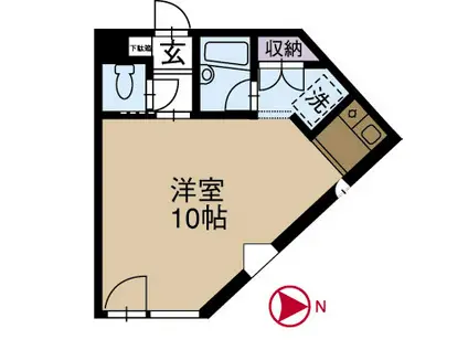 クロスストリート(ワンルーム/3階)の間取り写真