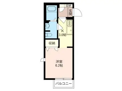 シャーメゾン戸塚(1K/1階)の間取り写真