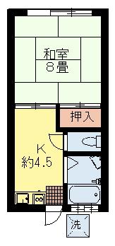 昭和第一マンション(1K/4階)の間取り写真