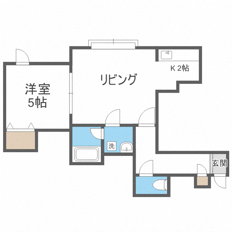 パシフィック・オーシャン(1LDK/2階)の間取り写真