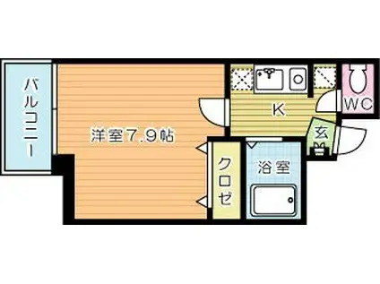 パークシャトー(1K/6階)の間取り写真