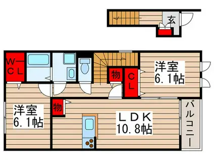 プランドールソフィアII(2LDK/2階)の間取り写真