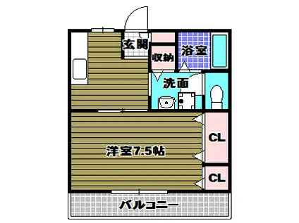 ハイツエンデバーII(1DK/2階)の間取り写真