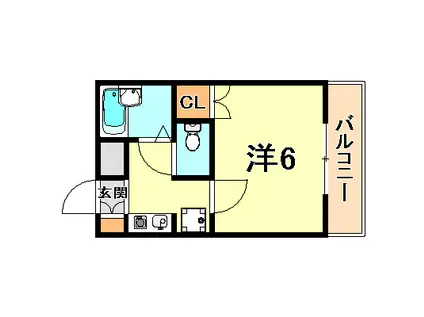 シャルマンコート東灘(1K/4階)の間取り写真