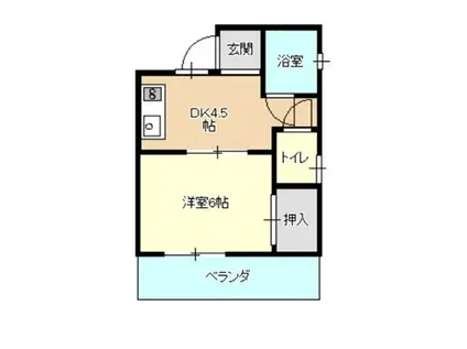 三浦ビル(1K/3階)の間取り写真