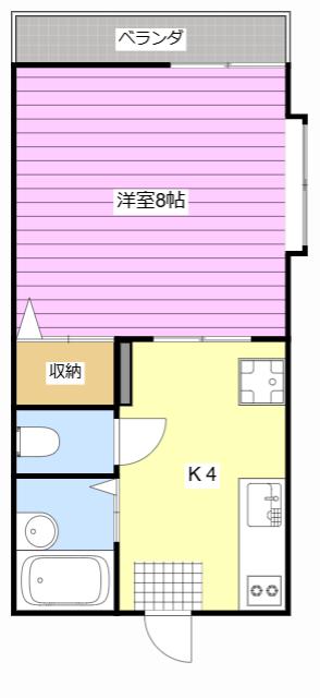 メゾン大浜(1K/2階)の間取り写真