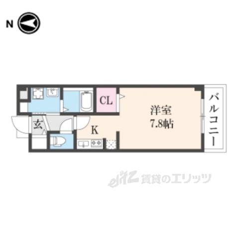 ファインズ コート(ワンルーム/2階)の間取り写真