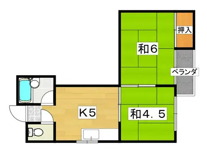 プチメゾン香里園(2K/3階)の間取り写真