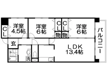 MAISONS&T(3LDK/5階)の間取り写真