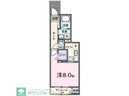 オリーブST(1K/1階)の間取り写真