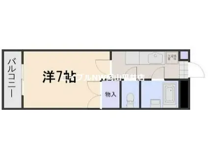 アルフィーネ十日市D棟(1K/4階)の間取り写真