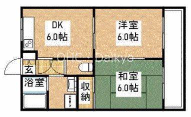 セブンコーポ志紀(2DK/2階)の間取り写真